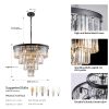 Contemporary Crystal Modern Chandeliers Crystal Ceiling Chandelier 4 Tier Black Chandelier Lighting for Dining Room Living Room Bedroom (Bulbs Not inc