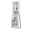 Floor Mirror with LED Light, 63" x 20" Full Length Mirror with Stand, Hanging Mirror Wall Mounted Mirror with Dimming & 3 Color Lighting