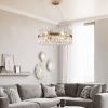 23.6 Inches Luxury Chandeliers Crystal Living Room Bedroom Decorative Lights Simple Modern Dining Room LED Lighting