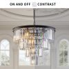 Contemporary Crystal Modern Chandeliers Crystal Ceiling Chandelier 4 Tier Black Chandelier Lighting for Dining Room Living Room Bedroom (Bulbs Not inc