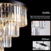 Contemporary Crystal Modern Chandeliers Crystal Ceiling Chandelier 4 Tier Black Chandelier Lighting for Dining Room Living Room Bedroom (Bulbs Not inc