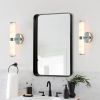 Resin Imitation Marble and Chrome Wall Sconce, Set of 2,Modern Vertical Light Fixture for Bathrooms, Hallways, and Bedrooms (Only Indoor)