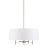 5-Light White Drum Shade Chandelier