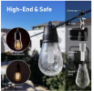 25-light 48ft Outdoor Plug-in Integrated LED Edison String Lights with Dimmer Timer, Bluetooth App Control