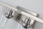 Modern 6-Light Bathroom Vanity Light Fixture - Brushed Nickel Finish with Clear Glass Shades, Perfect for Bathroom, Vanity