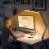 LED Reading Desk Lamp with Clamp Adjustable Swing Arm 3 Modes 10 Brightness Table Light 360 Degree Rotation Lighting Head for Home Office