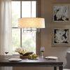 5-Light White Drum Shade Chandelier