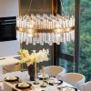 23.6 Inches Luxury Chandeliers Crystal Living Room Bedroom Decorative Lights Simple Modern Dining Room LED Lighting