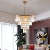 Contemporary Crystal Modern Chandeliers Crystal Ceiling Chandelier 4 Tier Golden Chandelier Lighting for Dining Room Living Room Bedroom (Bulbs Not In