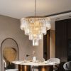 Contemporary Crystal Modern Chandeliers Crystal Ceiling Chandelier 4 Tier Golden Chandelier Lighting for Dining Room Living Room Bedroom (Bulbs Not In