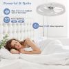 Modern Acrylic Ceiling Fan Light with Remote Control, Dimmable LED Chandelier, 6-Speed Adjustable, Quiet Motor, Flush Mount Design for Living Room