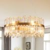 23.6 Inches Luxury Chandeliers Crystal Living Room Bedroom Decorative Lights Simple Modern Dining Room LED Lighting