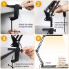 LED Reading Desk Lamp with Clamp Adjustable Swing Arm 3 Modes 10 Brightness Table Light 360 Degree Rotation Lighting Head for Home Office