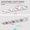 Modern 7-Light LED Vanity Light Fixture - Chrome Finish with Acrylic Light Shades - Energy-Efficient Bathroom Wall Sconce - Dimmable, 52.2-Inch Length