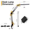 LED Reading Desk Lamp with Clamp Adjustable Swing Arm 3 Modes 10 Brightness Table Light 360 Degree Rotation Lighting Head for Home Office