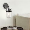 1-Light Wall Lamp with Clear Glass Shade, Modern Wall Sconce, Industrial Indoor Wall Light Fixture for Bathroom Living Room Bedroom Over Kitchen Sink