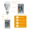 9W LED Light Bulb E27 RGB Lamp Bulb 16 Colors Changable 24-key IR Remote Control