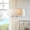 5-Light White Drum Shade Chandelier