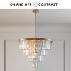 Contemporary Crystal Modern Chandeliers Crystal Ceiling Chandelier 4 Tier Golden Chandelier Lighting for Dining Room Living Room Bedroom (Bulbs Not In