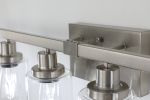 Modern 6-Light Bathroom Vanity Light Fixture - Brushed Nickel Finish with Clear Glass Shades, Perfect for Bathroom, Vanity