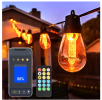 25-light 48ft Outdoor Plug-in Integrated LED Edison String Lights with Dimmer Timer, Bluetooth App Control