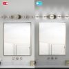 Modern Minimalist Bathroom Vanity Light, LED 5 Bulb Frosted Glass Shades, Wall Mounted Decorative Lighting Fixture