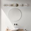 Modern Minimalist Bathroom Vanity Light, LED 5 Bulb Frosted Glass Shades, Wall Mounted Decorative Lighting Fixture