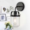 1-Light Wall Lamp with Clear Glass Shade, Modern Wall Sconce, Industrial Indoor Wall Light Fixture for Bathroom Living Room Bedroom Over Kitchen Sink