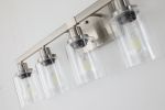 Modern 5-Light Bathroom Vanity Light Fixture - Brushed Nickel Finish with Clear Glass Shades, Perfect for Bathroom, Vanity