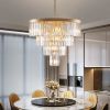 Contemporary Crystal Modern Chandeliers Crystal Ceiling Chandelier 4 Tier Golden Chandelier Lighting for Dining Room Living Room Bedroom (Bulbs Not In