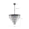 Contemporary Crystal Modern Chandeliers Crystal Ceiling Chandelier 4 Tier Black Chandelier Lighting for Dining Room Living Room Bedroom (Bulbs Not inc