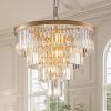 Contemporary Crystal Modern Chandeliers Crystal Ceiling Chandelier 4 Tier Golden Chandelier Lighting for Dining Room Living Room Bedroom (Bulbs Not In