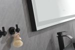 96in. W x48 in. H Framed LED Single Bathroom Vanity Mirror in Polished Crystal Bathroom Vanity LED Mirror with 3 Color Lights Mirror for Bathroom Wall