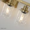 Golden 6-Light Vanity Light with Clear Glass Shades, Modern Iron Metal Bathroom Wall Fixture for Mirror