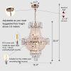 (Same as W1340102270/L5003) Gold Crystal Chandeliers,Large Contemporary Luxury Ceiling Lighting for Living Room Dining Room Bedroom Hallway