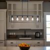 6 Light Rectangle Chandelier Contemporary Farmhouse Linear Pendant Lighting Black Industrial Vintage Kitchen Island Metal Cage Ceiling Light Fixture