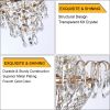 (Same as W1340102270/L5003) Gold Crystal Chandeliers,Large Contemporary Luxury Ceiling Lighting for Living Room Dining Room Bedroom Hallway