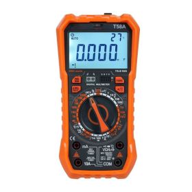 Professional Digital Multimeter 9999 Counts Multimetro for AC/DC Voltage Meter (Model: T58A, Color: As pic show)