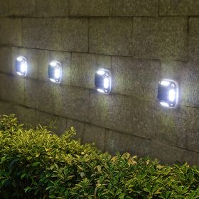 8 LED Solar Wall Light For Outdoor Courtyard Garden; Christmas Party Decoration; LED Lights (Color: White Light, Quantity: 4)